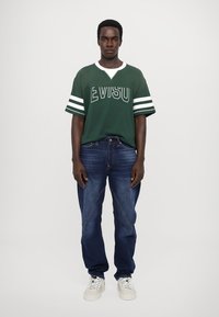 Evisu FRONT AND BACK PANELING AND CONTRAST STITCH - Triko s potiskem - green