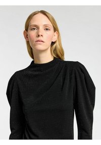 Selected Femme DRAPIERTES - Majica z dolgimi rokavi - black