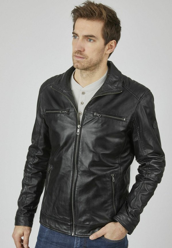 BUBRUNO - Lederjacke - schwarz