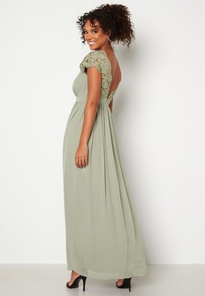 Gonna Lunga Maxi In Chiffon Blu A Doppio Strato Plissettato - Vita Elastica, Taglia M