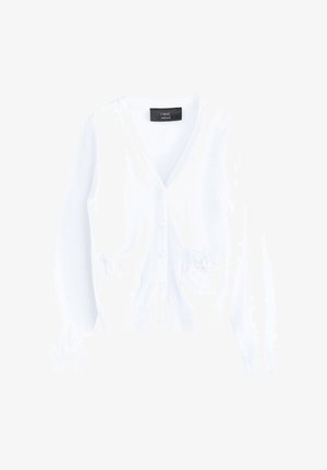 RED BOW POCKET  - Chaqueta de punto - white