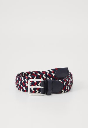 MULTICOLOR ELASTIC BRAIDED BELT UNISEX - Braided belt - evening blue