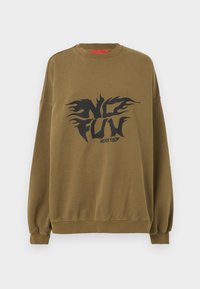 NO FUN OVERSIZED CREWNECK - Pusa - faded dark green