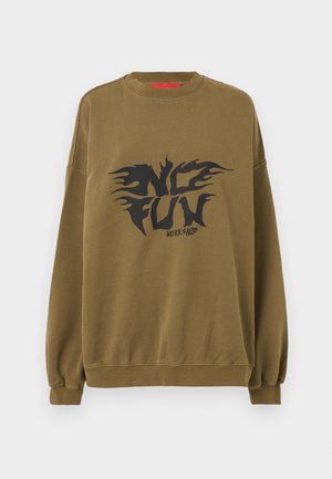 032c NO FUN OVERSIZED CREWNECK - Sweatshirt - faded dark green