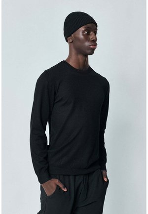 UNI COL ROND - Pullover - noir