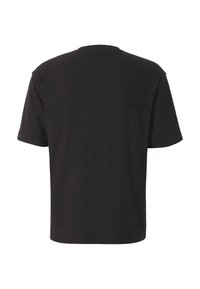 Plain black short-sleeve T-shirt shown from the back with a crew neckline and a regular fit.