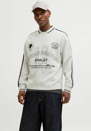 Jack & Jones JCOPHASE STRUCTURED FOOTBALL  - Sweatshirt - white melange