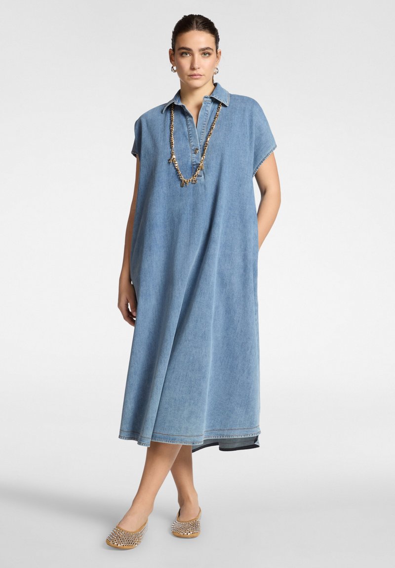 white christmas dresses Baltic Born Womens Janelle Midi Dress | Denim Blue main image 1