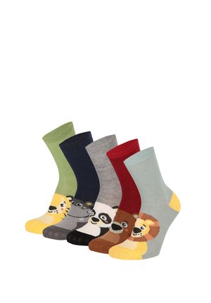 Yuhu, KINDER SOCKEN TIERE - 5ER PACK - Socks - olivgrün
