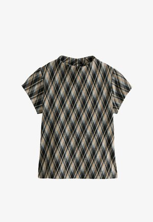 Next, SHORT SLEEVED CHECK TOP - Bluse - grey blue