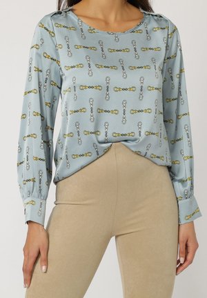 ESTAMPADA CON CUELLO REDONDO - Blusa - azul