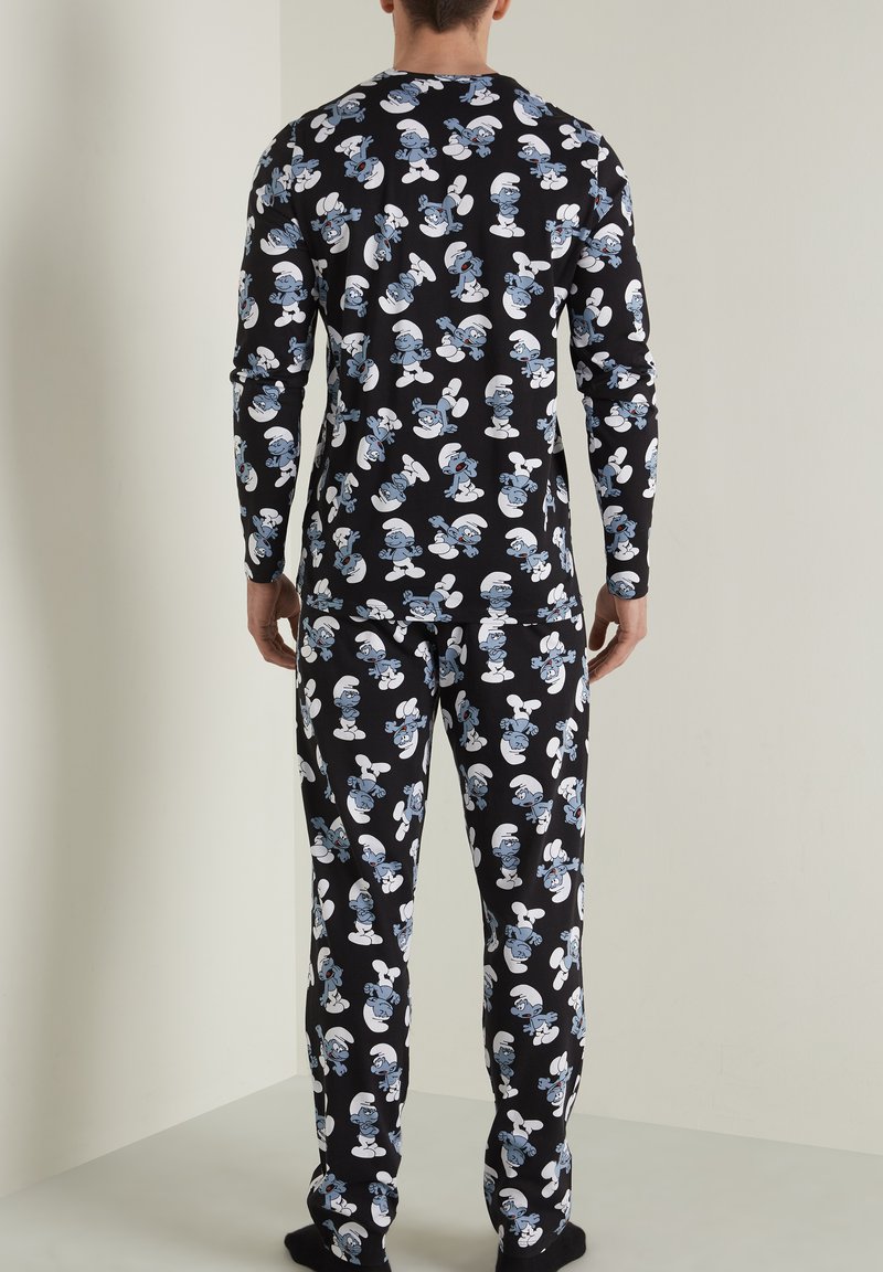 Herren Pyjamas | Tezenis SET Nachtwäsche Set schwarz black smurfs print/schwarz meliert - GJ75695 Herren Pyjamas | Tezenis SET Nachtwäsche Set schwarz black smurfs print/schwarz meliert - GJ75695