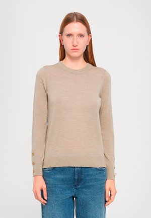 BUTTON SLEEVE - Strickpullover - taupe