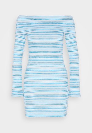 NA-KD, BASMA BADA OFF SHOULDER MINI DRESS - Robe fourreau - blue