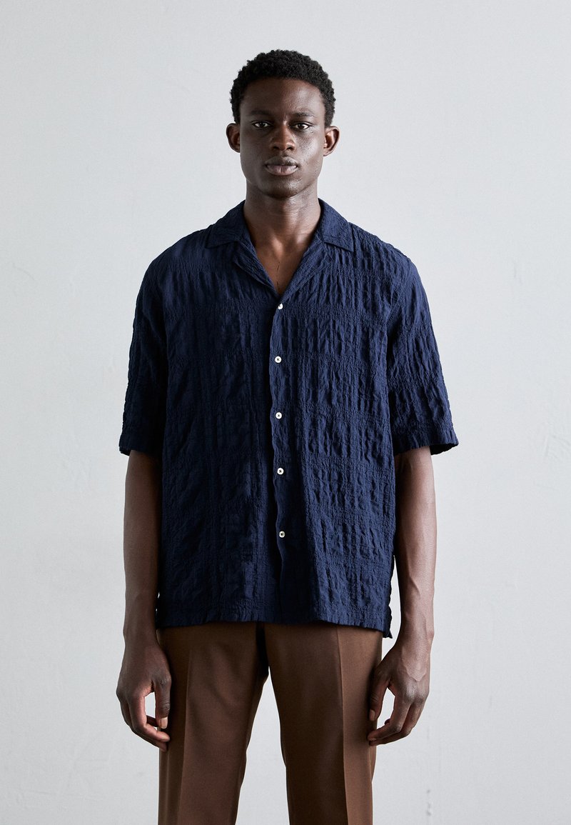 OFFICINE GENERALE EREN WRINKL SEERSUCKER - Camicia - night sky