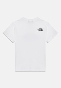 Λευκό T-shirt με κοντά μανίκια και μικρό μαύρο λογότυπο The North Face στην πάνω δεξιά πλευρά της πλάτης.