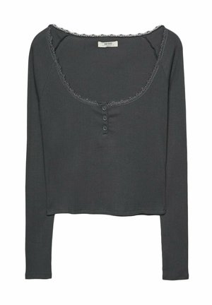 Stradivarius HENLEY - Langarmshirt - grey