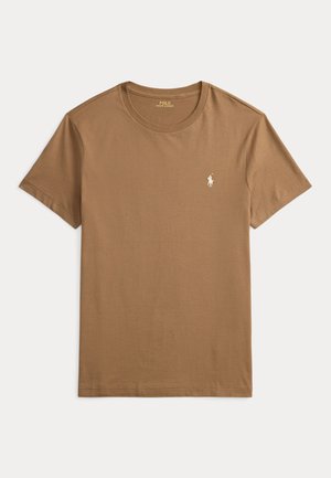 CUSTOM SLIM FIT JERSEY CREWNECK T-SHIRT - T-shirts - brown