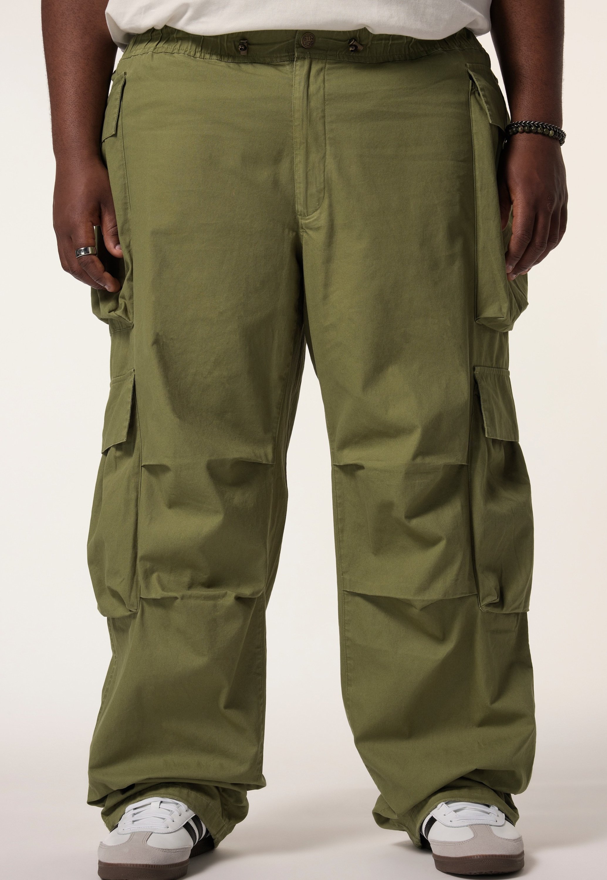 STHUGE Cargo trousers - khaki green/khaki - Zalando