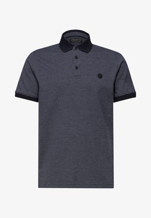 Street One MEN, JACQUARD POLOSHIRT WITH SHORT-SLEEVE, niebieski