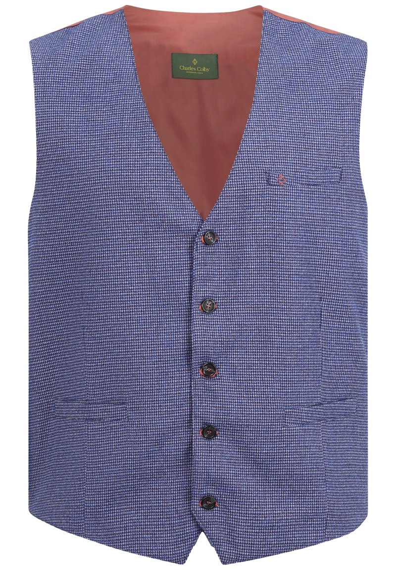 Herren Leichte Jacken | Charles Colby Weste blau gemustert/blau - CH72905 Herren Leichte Jacken | Charles Colby Weste blau gemustert/blau - CH72905