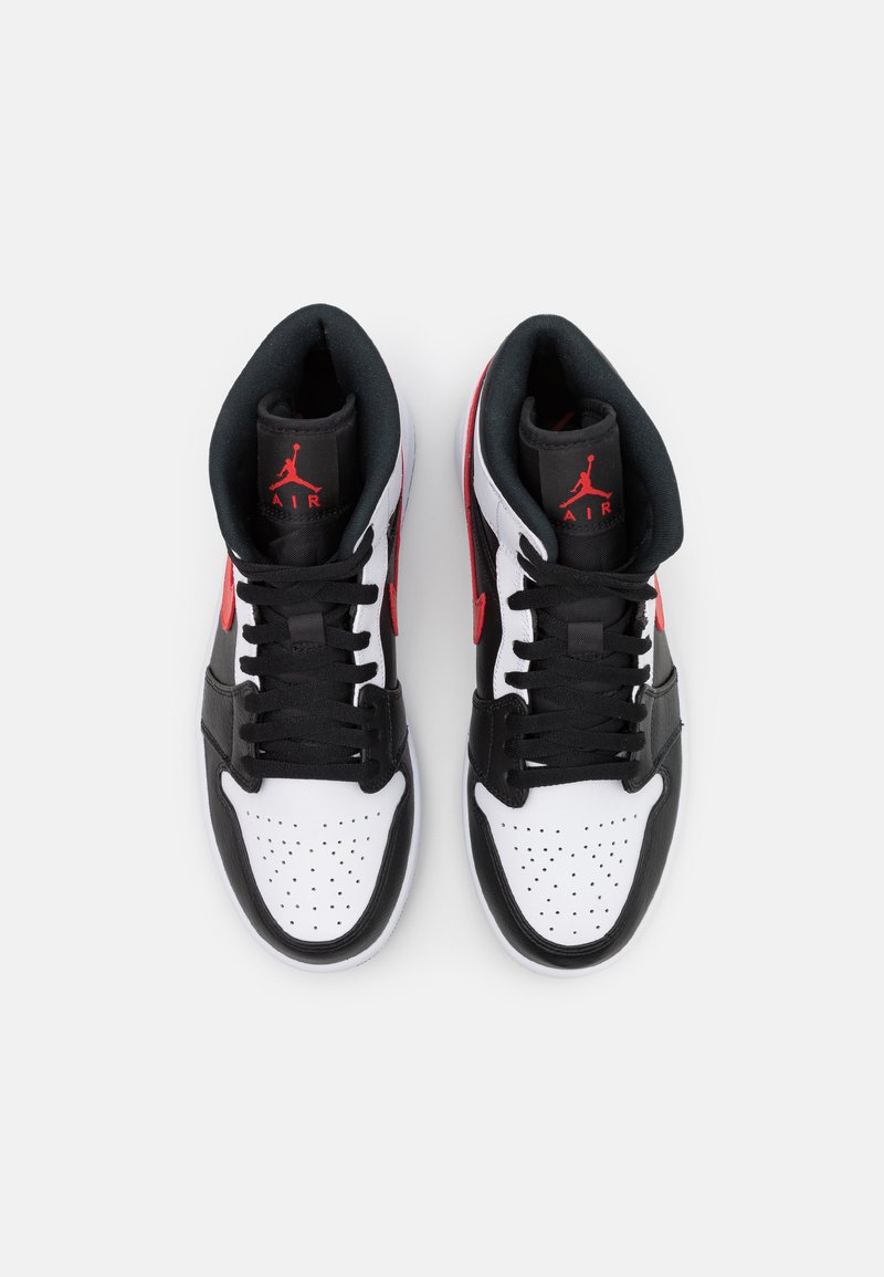 Jordan Air 1 Mid Sneakers Hoog Black Chile Red White Wit Zalando Nl
