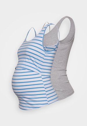 Anna Field MAMA 2 PACK - Μπλούζα - white/blue/mottled light grey