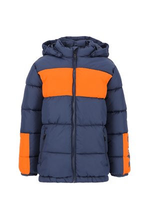 GEWATTEERD - Winter jacket - blauw oranje
