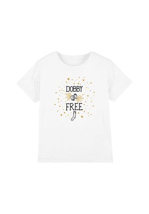 Harry Potter, HARRY POTTER DOBBY IS FREE WITH STARS UNISEX - Print T-shirt - white