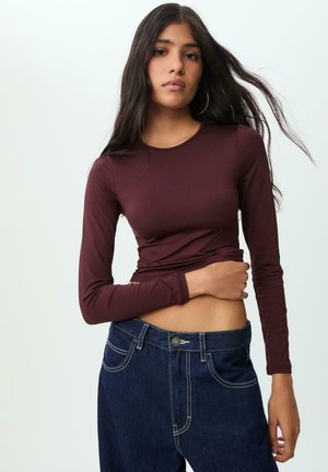 Top s dlhým rukávom - dark red