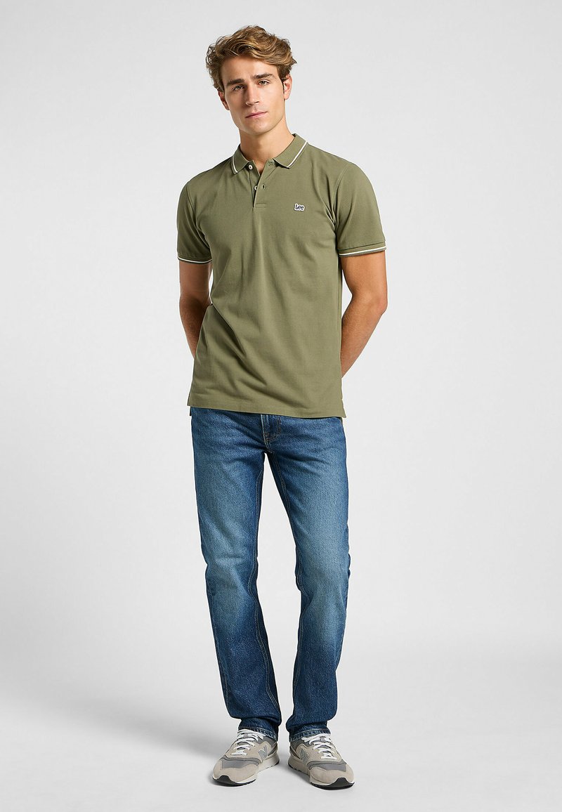 Lee Poloshirt groen gemêleerd Lee Poloshirt groen gemêleerd