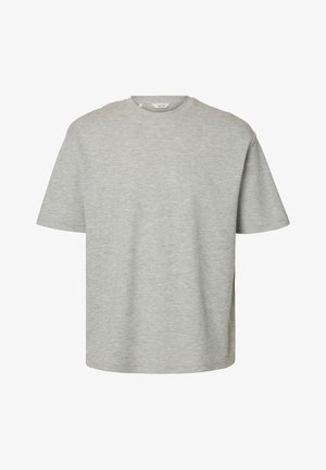 Selected, SLMLOOSEOSCAR - T-Shirt basic - light grey melange