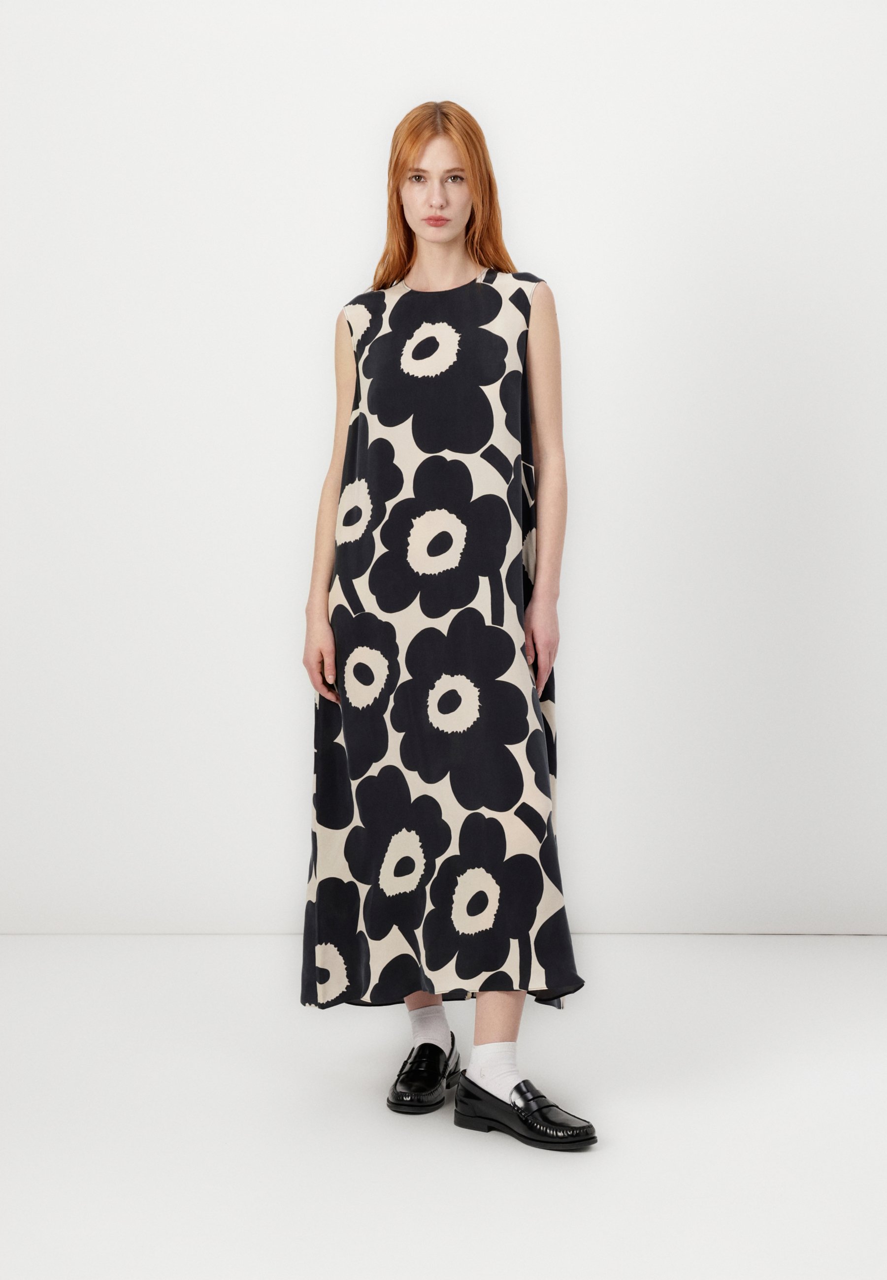 Marimekko MIGOT UNIKKO - Maxi dress - dark grey/light beige