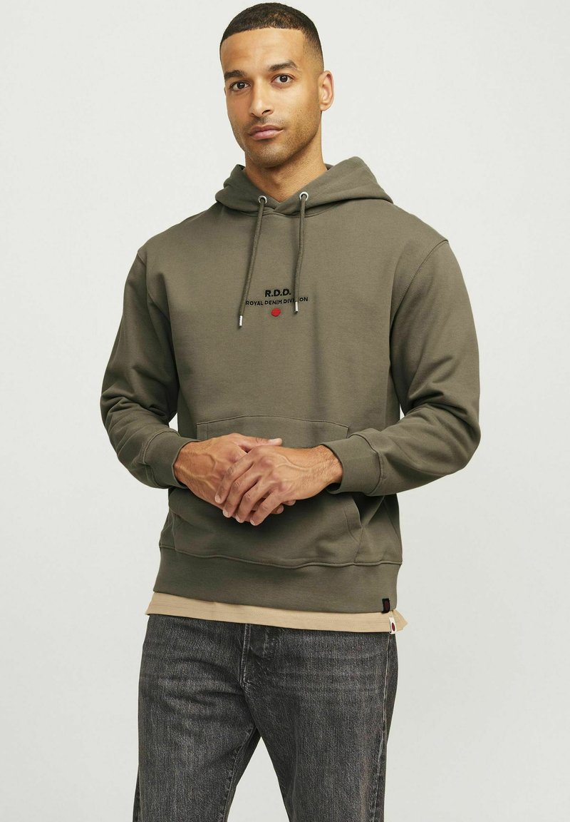 R.D.D. ROYAL DENIM DIVISION GEDRUCKT  - Felpa con cappuccio - dusky green