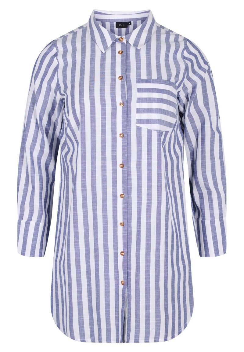 Damen Kleider | Zizzi STRIPED Hemdbluse blue/blau - AC88144 Damen Kleider | Zizzi STRIPED Hemdbluse blue/blau - AC88144