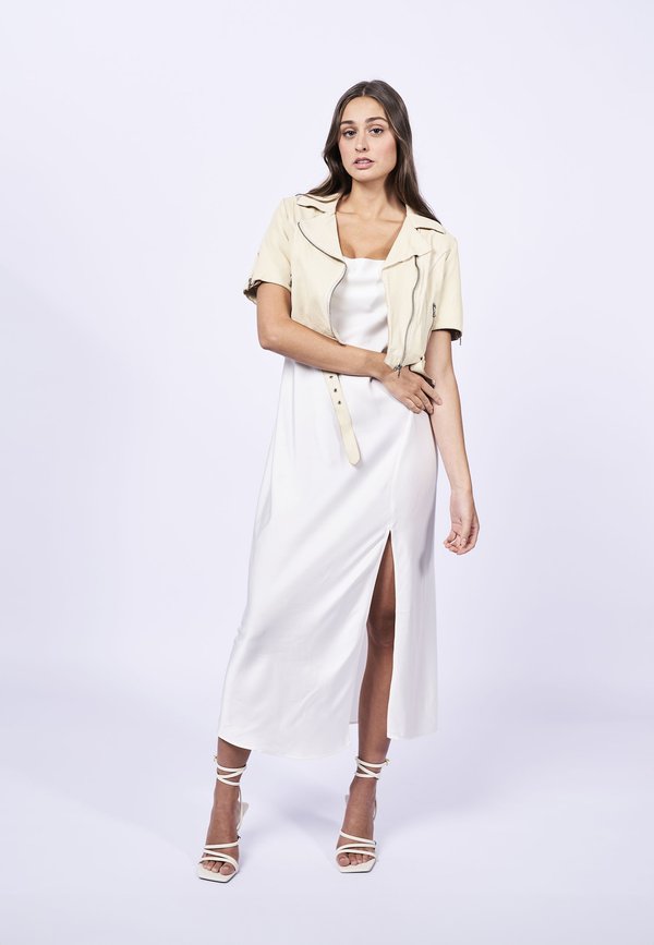 JUST U - Lederjacke - rice straw