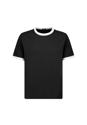 Sublevel, SUBLEVEL BASIC T-SHIRT MIT KONTRASTFARBE - Basic T-shirt - black