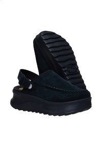 HEYDUDE DELRAY CLOG SUEDE - CLOGS - Wedge sandals - black black