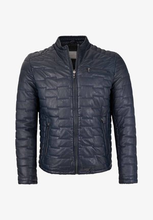 bugatti Lederjacke - navy