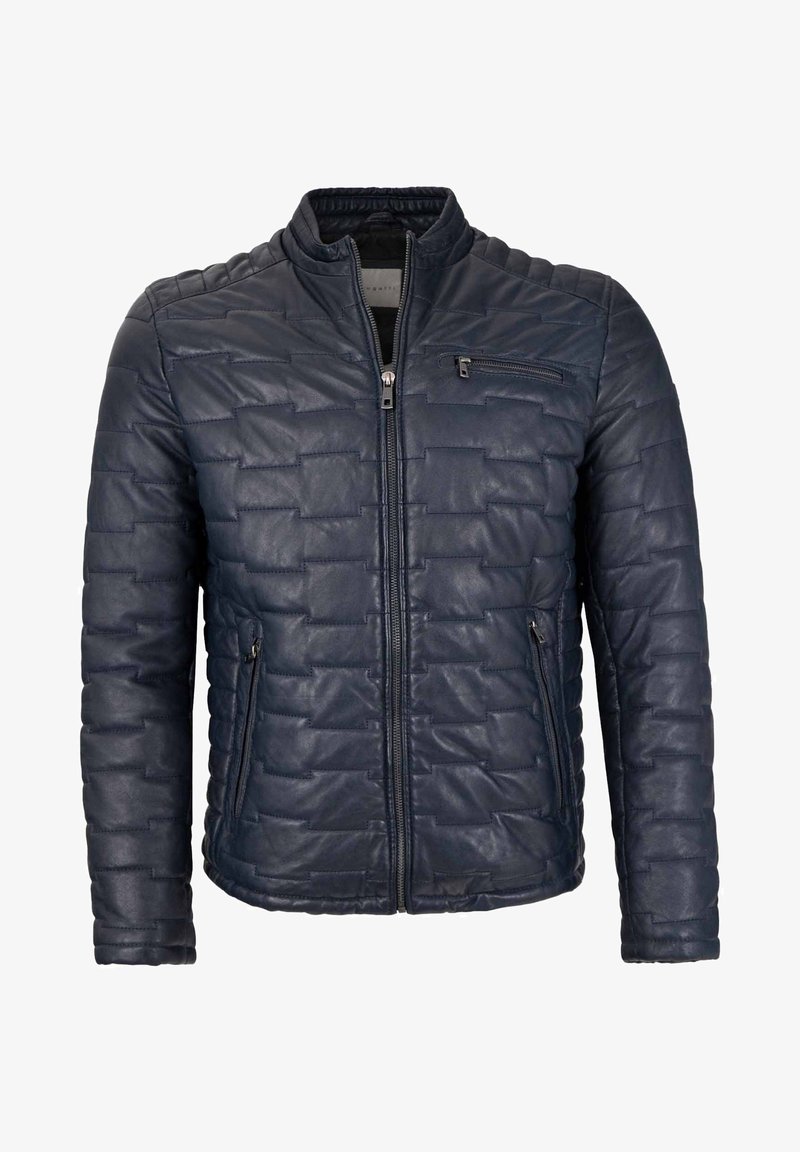 bugatti Lederjacke - navy