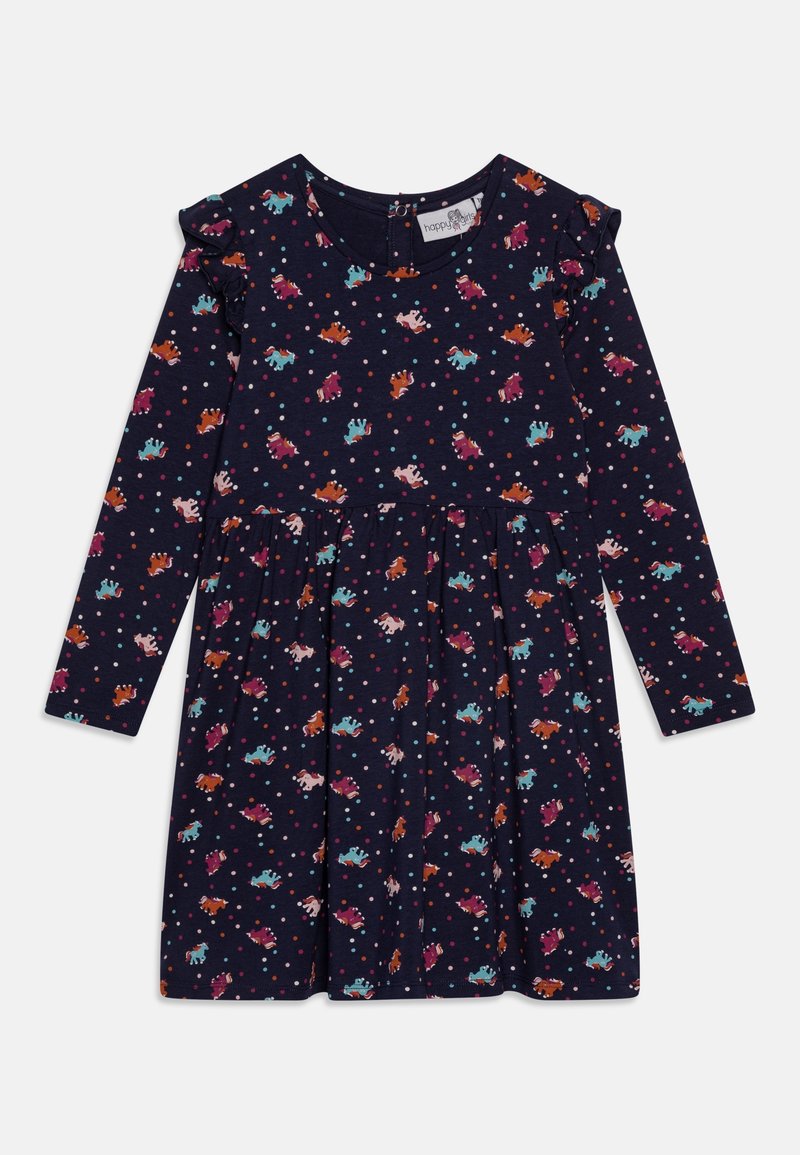 happy girls DRESS UNICORN AND DOT PRINT - Žerzejové šaty - navy
