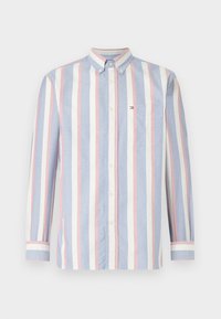 Πουκάμισο με ρίγες σε μπλε, ροζ και λευκό χρώμα. Διαθέτει γιακά, μακριά μανίκια και τσέπη στο στήθος με λεπτομέρεια λογότυπου. Κατασκευασμένο από βαμβάκι.