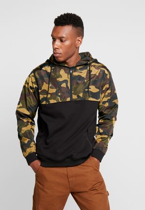 Herren Halb Zipper Camouflage Hoodie