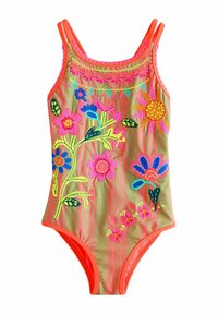 Niewybrane, orange floral embroidered