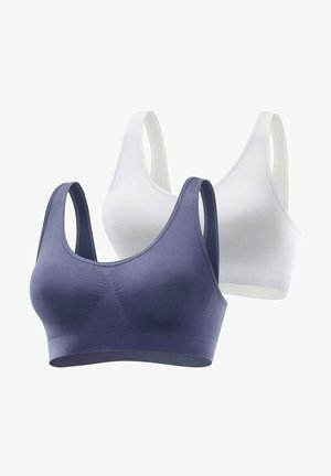 LASCANA, 2 PACK - Bustier - marine/weiß
