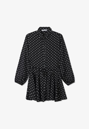 Terranova A POIS GRANDI - Abito a camicia - nero