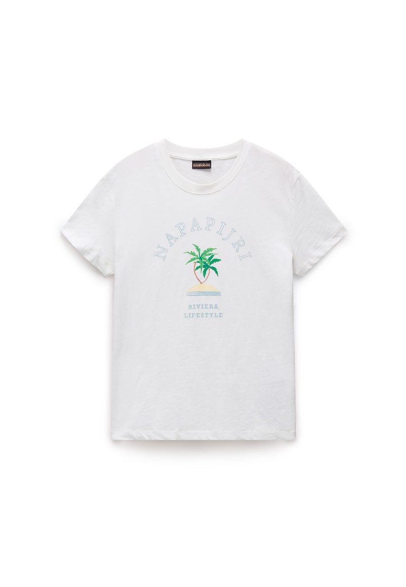 Napapijri T-shirt print wit Napapijri T-shirt print wit