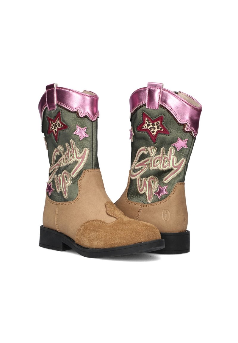 Shoesme Cowboy/Biker boots cognac green pink/green Zalando