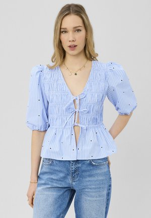 À NOUER MOTIF RAYÉ - Blouse - bleu clair