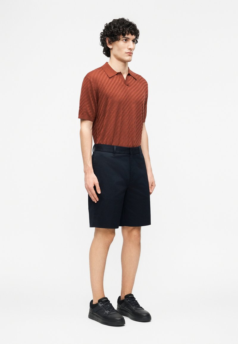 armani dress shorts SZ Med Red Giorgio Armani Red Cotton Dress Shorts Tie Front Zip Back Mid Rise